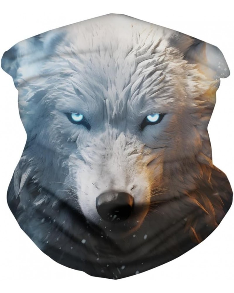 3D Viking Totem Print Balaclava Bandana Neck Gaiter Scarf Headband for Womens Mens Ice Wolf $11.50 Balaclavas