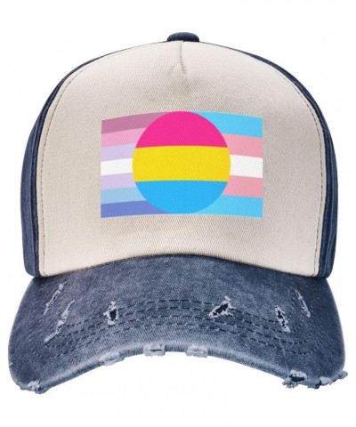 Bigender Trans Pansexual Pride Flag Baseball Cap Adult Adjustable Casual Duck Tongue Hat Golf Caps Trucker Hats Navy Blue $11...