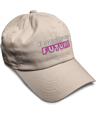 Soft Baseball Cap I Create My Future Cotton Dad Hats for Men & Women Stone $12.18 Baseball Caps