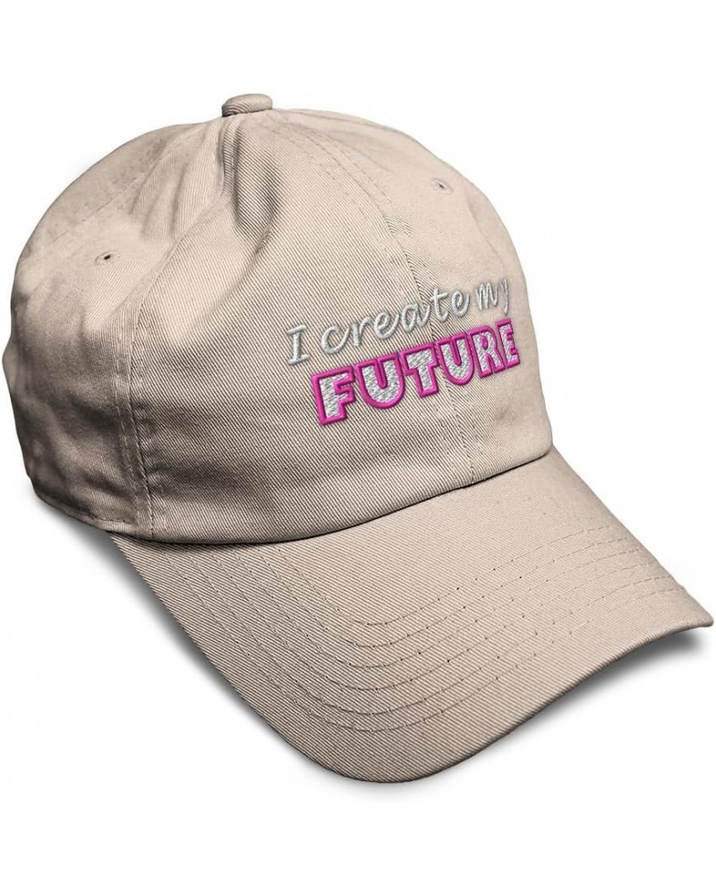 Soft Baseball Cap I Create My Future Cotton Dad Hats for Men & Women Stone $12.18 Baseball Caps