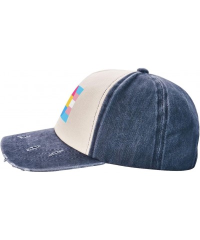 Bigender Trans Pansexual Pride Flag Baseball Cap Adult Adjustable Casual Duck Tongue Hat Golf Caps Trucker Hats Navy Blue $11...