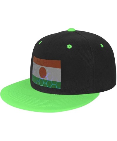 Flag of Niger Baseball Cap for Men Women Snapback Hat Adjustable Flat Bill Hats Green $14.58 Baseball Caps