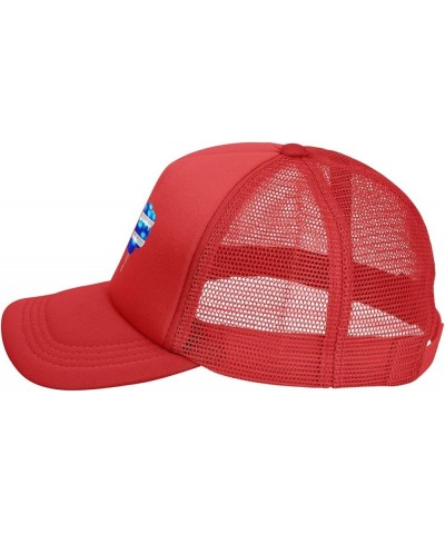 Dad Hat/Cap Mesh Baseball Cap Adjustable Trucker Hat Unisex Red $11.69 Baseball Caps