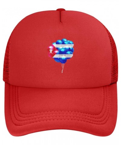 Dad Hat/Cap Mesh Baseball Cap Adjustable Trucker Hat Unisex Red $11.69 Baseball Caps