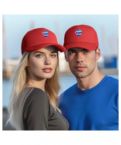 Dad Hat/Cap Mesh Baseball Cap Adjustable Trucker Hat Unisex Red $11.69 Baseball Caps