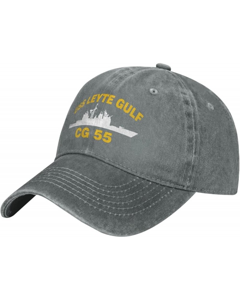 USS Leyte Gulf CG 55 Flag Baseball Caps Denim Hats Cowboy Knit hat Fisherman's hat Gray $12.43 Baseball Caps