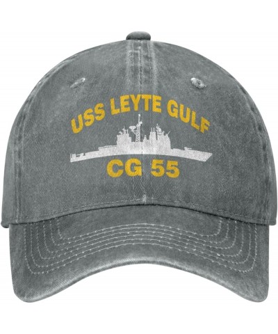 USS Leyte Gulf CG 55 Flag Baseball Caps Denim Hats Cowboy Knit hat Fisherman's hat Gray $12.43 Baseball Caps