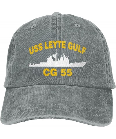 USS Leyte Gulf CG 55 Flag Baseball Caps Denim Hats Cowboy Knit hat Fisherman's hat Gray $12.43 Baseball Caps