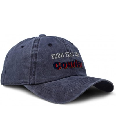 Soft Washed Baseball Cap Courier Cotton Dad Hats for Men & Women Navy Personalized Text Here $15.59 Baseball Caps