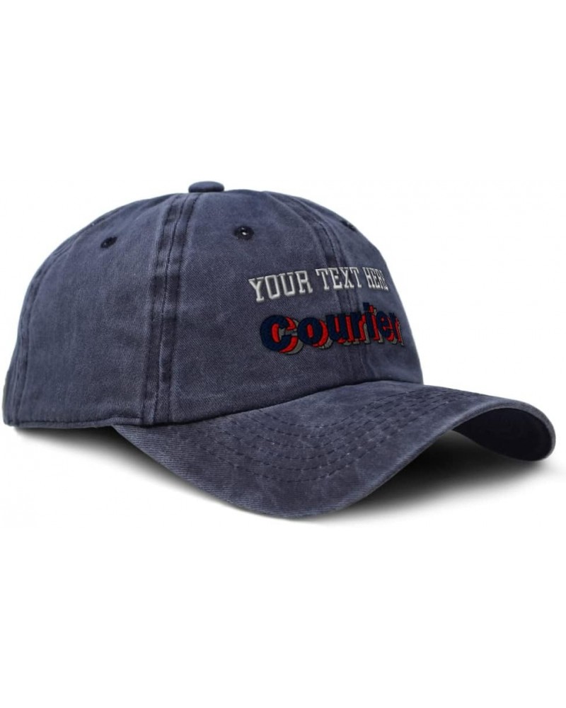 Soft Washed Baseball Cap Courier Cotton Dad Hats for Men & Women Navy Personalized Text Here $15.59 Baseball Caps