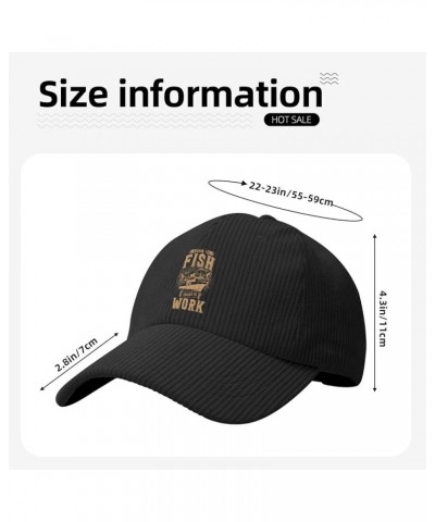 Born to Fish Forced to Work Baseball Cap for Men Women Caps Trucker Hats Corduroy Hat Black $13.04 Baseball Caps