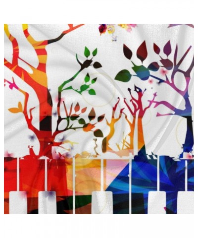 Colorful Abstract Piano Silk Scarf 23.6x23.6 Inch Square Neck Scarf for Women Breathable Lightweight Neckerchief Silk Head Sc...