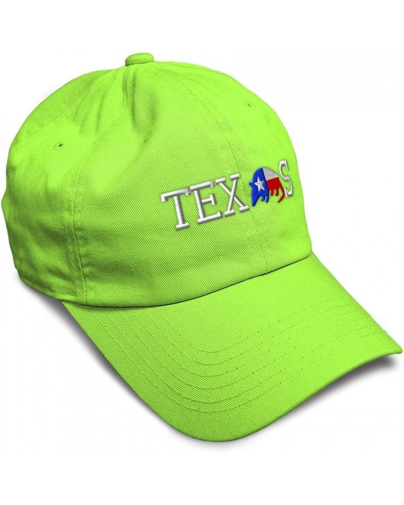 Soft Baseball Cap Texas Armadillo Embroidery Flags Nation Twill Cotton Dad Hats for Men & Women Lime Design Only $13.80 Baseb...