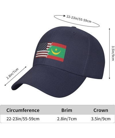 Torn Style Us and Mauritania Flags Baseball Cap for Men Women Hat Adjustable Truck Driver Baseball Caps Dad Hats Navy Blue $1...