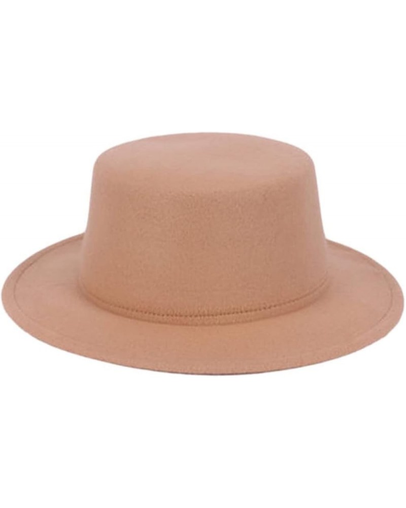 Classic Women Fedoras Hats Winter Vintage Retro Jazz Ladies Warm Fashion Cotton Felt Caps Flat Top Casual Girl Hat Khaki $13....