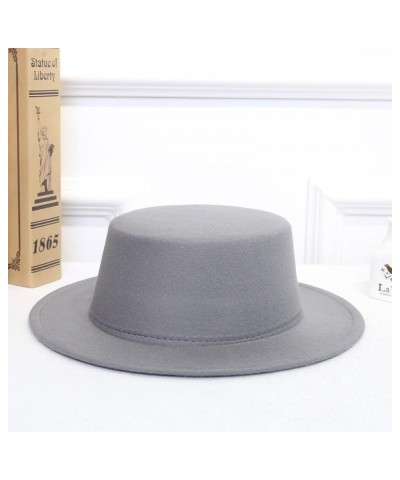 Classic Women Fedoras Hats Winter Vintage Retro Jazz Ladies Warm Fashion Cotton Felt Caps Flat Top Casual Girl Hat Khaki $13....