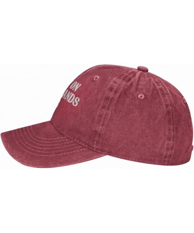 Put It On My Husbands Tab Trucker Hat Father's Day Valentine's Day Hat Men Women Baseball Cap Dad Hat Red $10.53 Baseball Caps