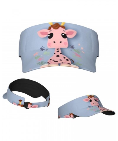 Sun Visor Hat Adjustable Empty Top Baseball Cap Cute Pink Giraffe Sun Hats for Women Men Sunscreen Visor Caps Summer Beach Sp...