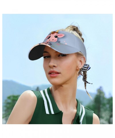 Sun Visor Hat Adjustable Empty Top Baseball Cap Cute Pink Giraffe Sun Hats for Women Men Sunscreen Visor Caps Summer Beach Sp...