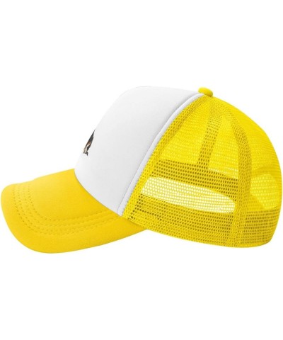 Basset Hound Dog wear Sunflower Mesh Baseball Cap, Floral Adjustable Trucker Hat Snapback Sun Hats for Men Women Yellow $12.1...