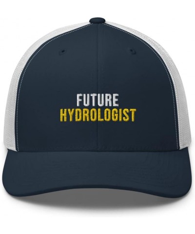 Future Hydrologist Hat (Embroidered Trucker Cap) Hydrologist Apparel Navy/ White $15.99 Baseball Caps