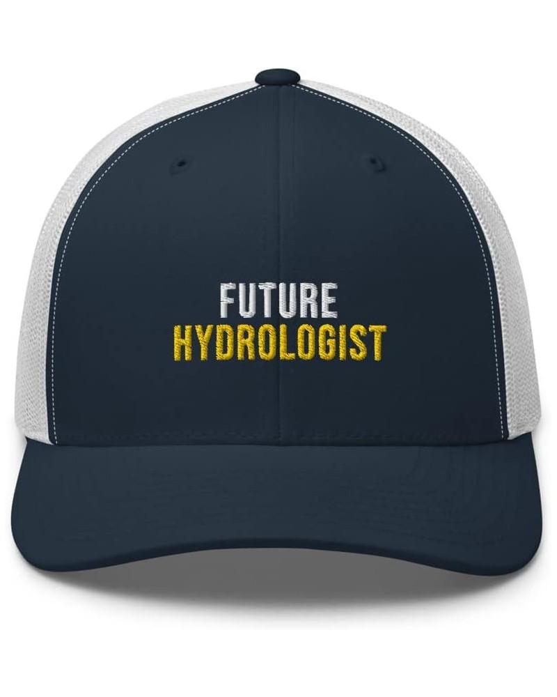 Future Hydrologist Hat (Embroidered Trucker Cap) Hydrologist Apparel Navy/ White $15.99 Baseball Caps