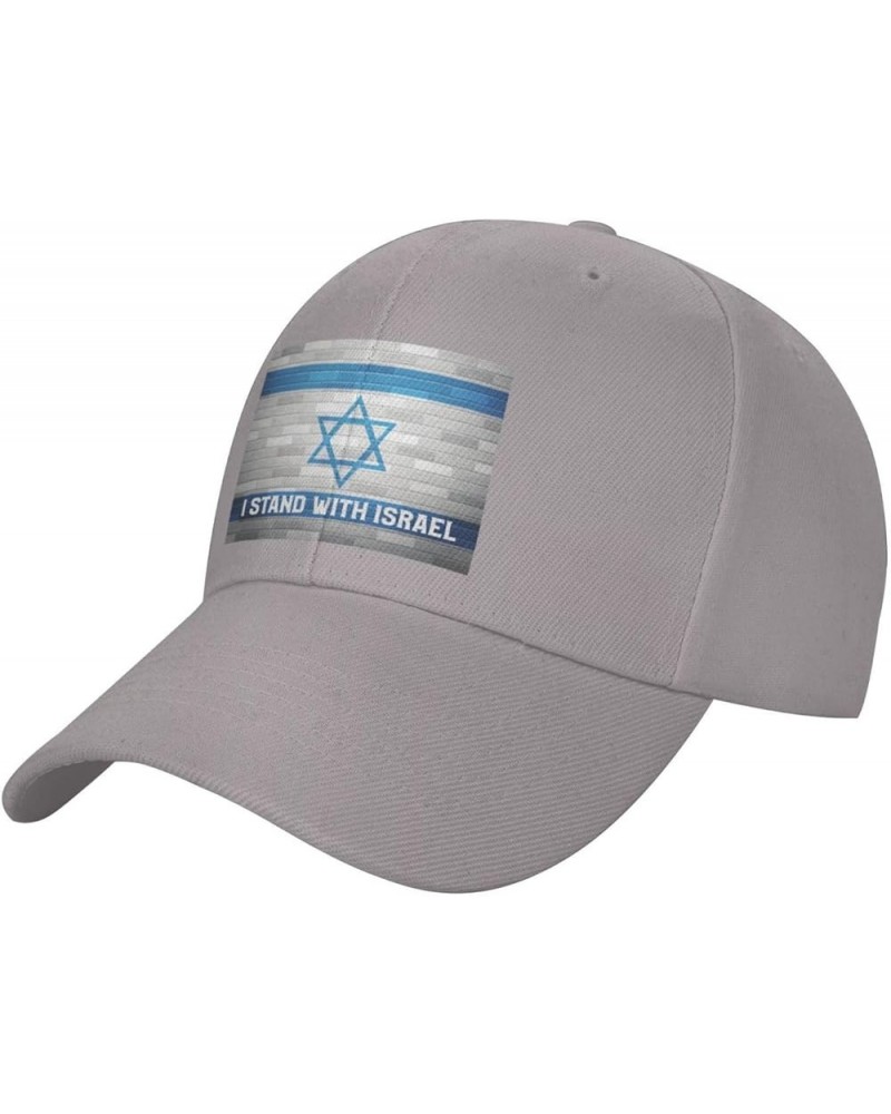 I Stand with Israel Hat Pray for Israel Strong Hat American Stand with Israel Hat Support Israel Cap Men Women Gray $10.31 Ba...