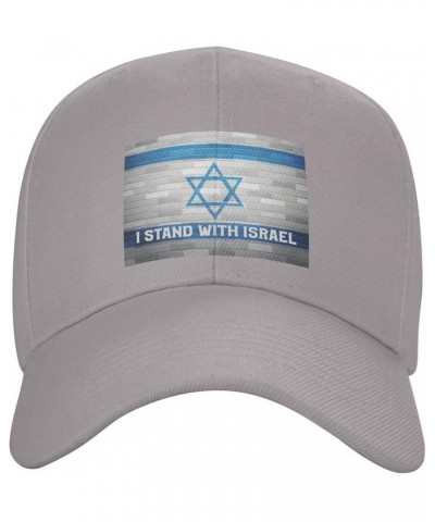 I Stand with Israel Hat Pray for Israel Strong Hat American Stand with Israel Hat Support Israel Cap Men Women Gray $10.31 Ba...