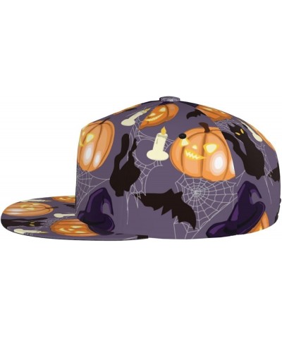 Halloween Pumpkins Baseball Cap, Flat Brim Trucker Hat, Buckle Adjustable Halloween Pumpkins17 $10.00 Baseball Caps