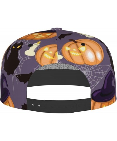 Halloween Pumpkins Baseball Cap, Flat Brim Trucker Hat, Buckle Adjustable Halloween Pumpkins17 $10.00 Baseball Caps