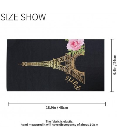 Acpiggto Men Women Neck Warmer Snood Sports Neckerchief Bandana Neck Gaiter Scarf Face Covering Paris Eiffel Tower Floral Flo...