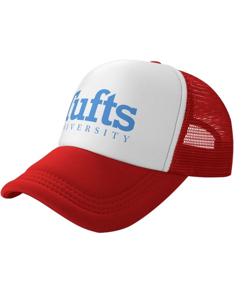 Tufts University Logo Trucker Hats for Both Men and Women - Mesh Baseball Snapback Hats Red $23.42 Baseball Caps