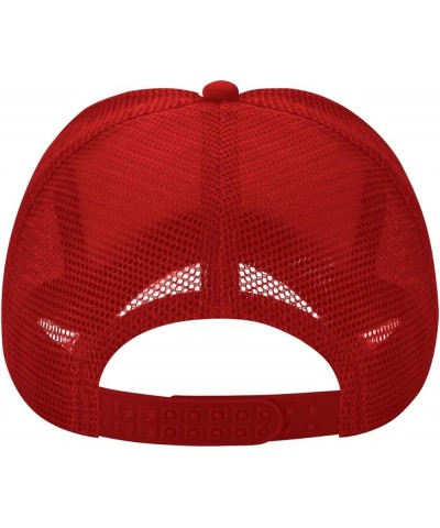 Tufts University Logo Trucker Hats for Both Men and Women - Mesh Baseball Snapback Hats Red $23.42 Baseball Caps