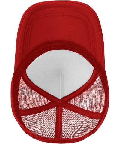 Tufts University Logo Trucker Hats for Both Men and Women - Mesh Baseball Snapback Hats Red $23.42 Baseball Caps