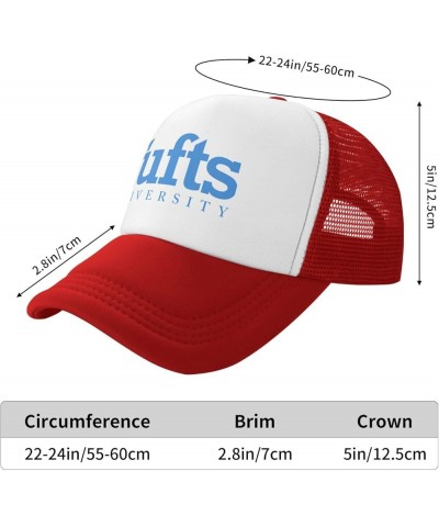 Tufts University Logo Trucker Hats for Both Men and Women - Mesh Baseball Snapback Hats Red $23.42 Baseball Caps