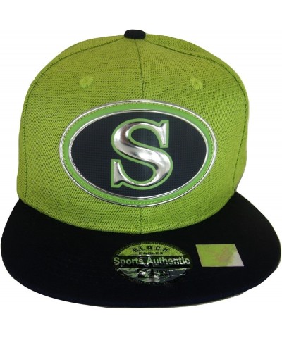 Seattle Oval Style Cotton Adjustable Snapback Baseball Cap Lime/Navy $10.75 Baseball Caps