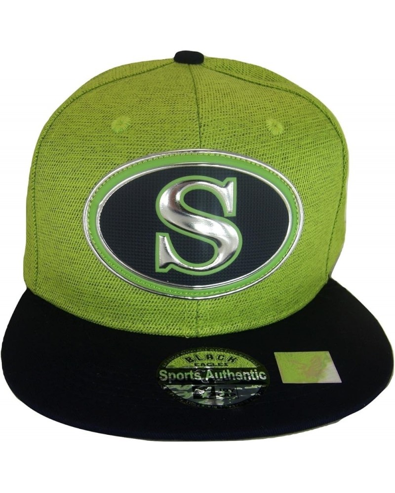 Seattle Oval Style Cotton Adjustable Snapback Baseball Cap Lime/Navy $10.75 Baseball Caps