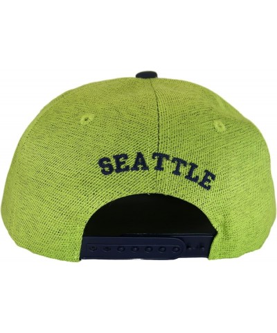 Seattle Oval Style Cotton Adjustable Snapback Baseball Cap Lime/Navy $10.75 Baseball Caps