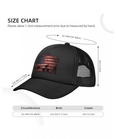 Vintage American Flag Triathlon Baseball Cap Adjustable Casual Mesh Hats Duck Tongue Hat for Men Women75 Black $10.32 Basebal...