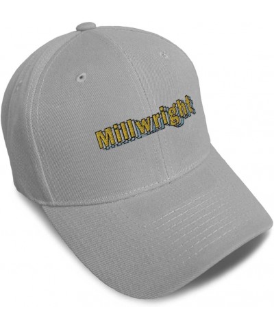 Baseball Cap Millwright Mechanic Acrylic Machinery Dad Hats for Men and Women Gray Design Only $13.23 Baseball Caps