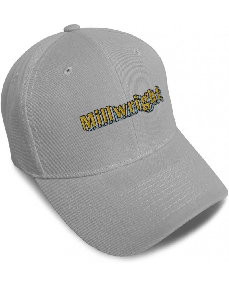 Baseball Cap Millwright Mechanic Acrylic Machinery Dad Hats for Men and Women Gray Design Only $13.23 Baseball Caps