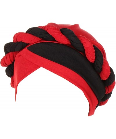 African Head Wraps for Women Girls, Knot Pre-Tied Twisted Braid Hair Cover Turban Bonnet Cap, Black Women Headwear Red $7.97 ...