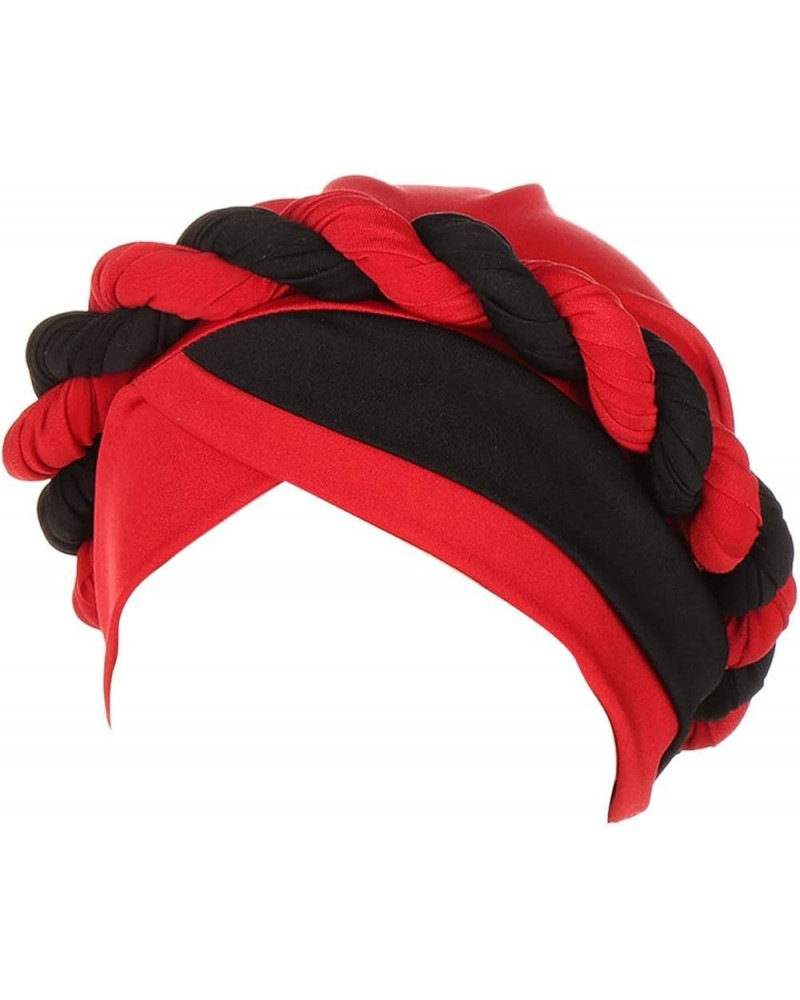 African Head Wraps for Women Girls, Knot Pre-Tied Twisted Braid Hair Cover Turban Bonnet Cap, Black Women Headwear Red $7.97 ...