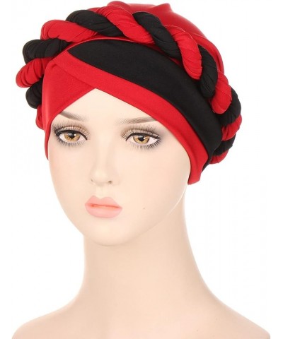 African Head Wraps for Women Girls, Knot Pre-Tied Twisted Braid Hair Cover Turban Bonnet Cap, Black Women Headwear Red $7.97 ...