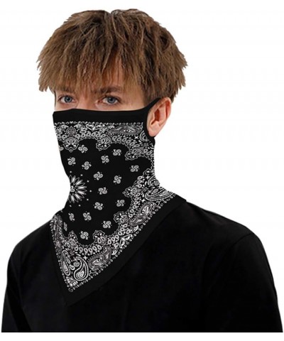 Face Bandana Neck Gaiters Ear Loops Balaclava Motorcycle Dust Wind Face Neck Cover for Men Women B05 $10.99 Balaclavas