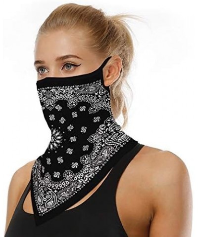 Face Bandana Neck Gaiters Ear Loops Balaclava Motorcycle Dust Wind Face Neck Cover for Men Women B05 $10.99 Balaclavas