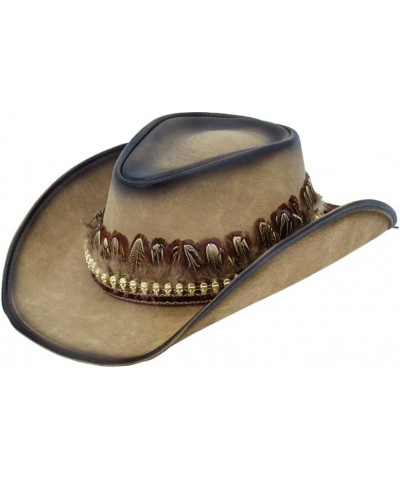 Classical Unisex Leather Cowboy Hats Women Men Western Cowboy Hats for Dad Gentleman Lady Rope Wide Brim Jazz Caps YS3704-5 M...