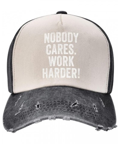 Nobody Cares Work Harder Motivational Workout Gym Women's Baseball Hat Low Profile Trucker Cap Adjustable,Dark Red Black and ...