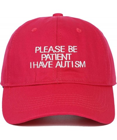 Cotton Unisex Please Be Patient I Have Autism Baseball Cap，Adjustable Dad Hat Roseo $11.39 Baseball Caps