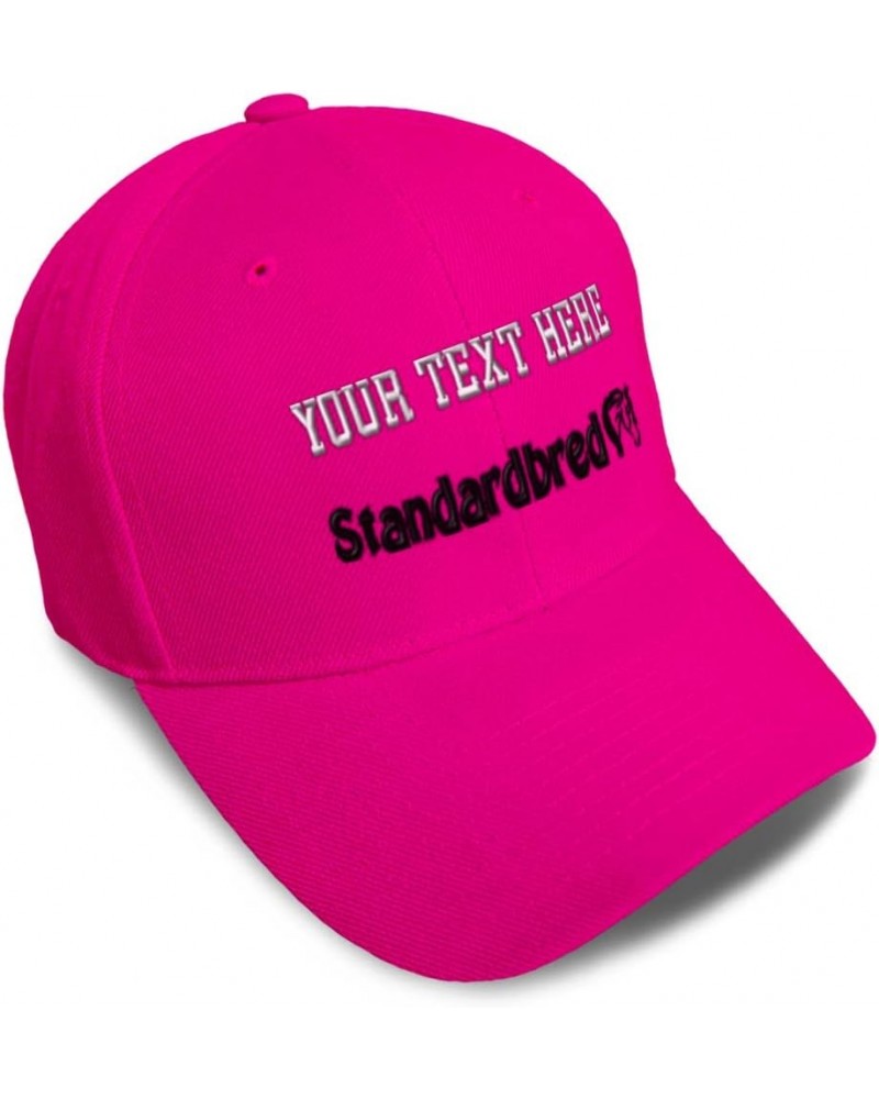 Custom Baseball Cap Standardbred Horses Pony Acrylic Equestrian Dad Hats for Men and Women Hot Pink Personalized Text Here $1...